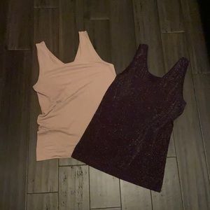 Sparkly cami’s purple and pink